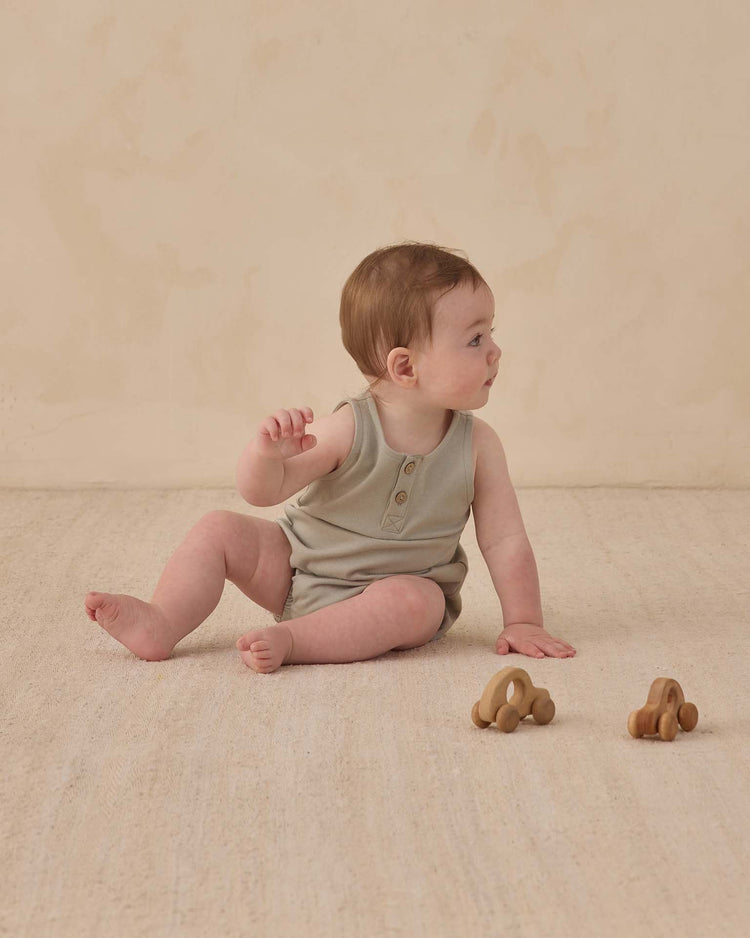 quincy mae sleeveless bubble in sage baby Little