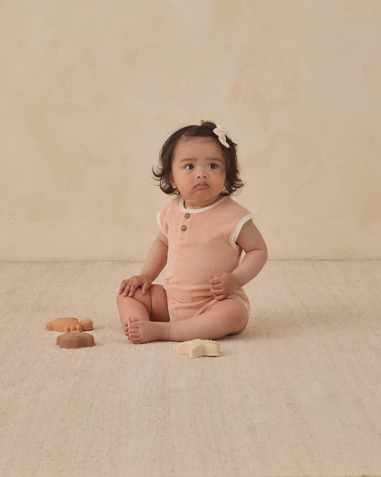 quincy mae terry cloth romper in melon baby Little