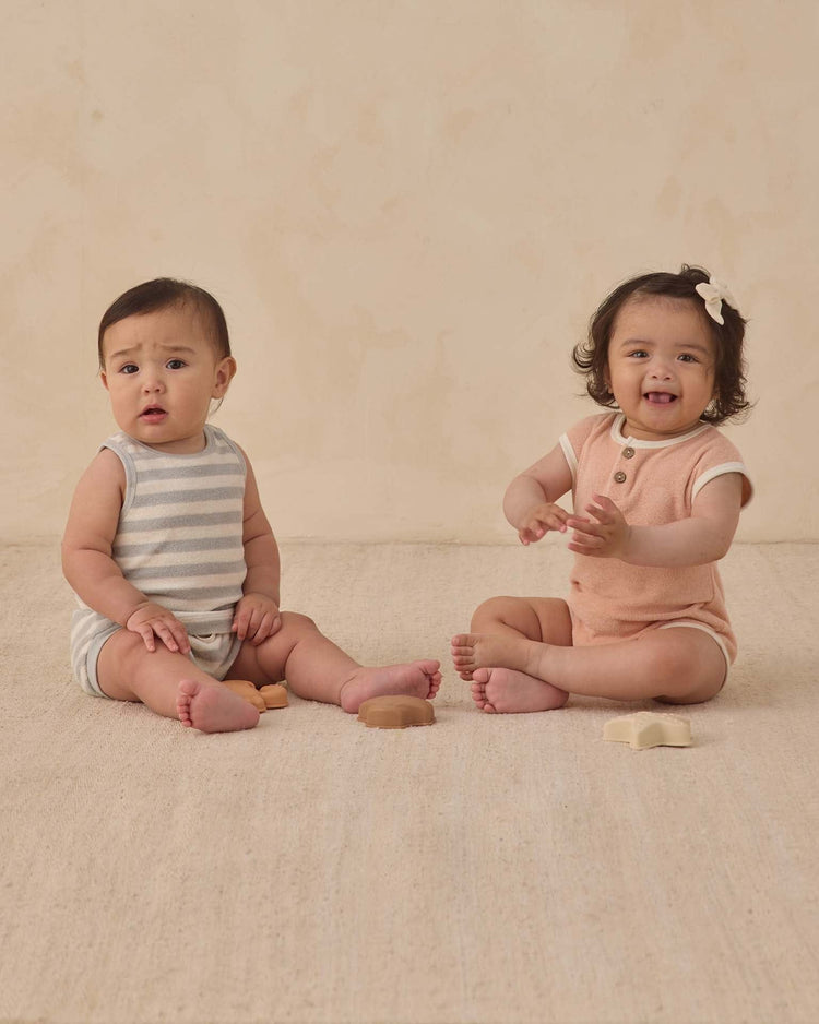 quincy mae terry tank + short set in sky stripe baby Little