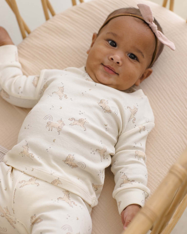 quincy mae jersey pajama set in unicorns baby Little