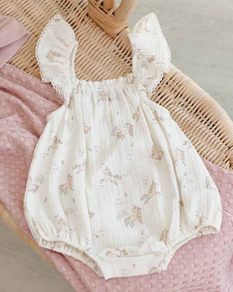 quincy mae bonnie romper in unicorns baby Little