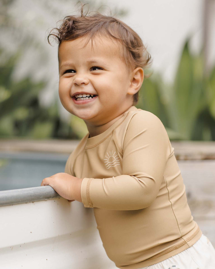 quincy mae rashguard in honey baby Little