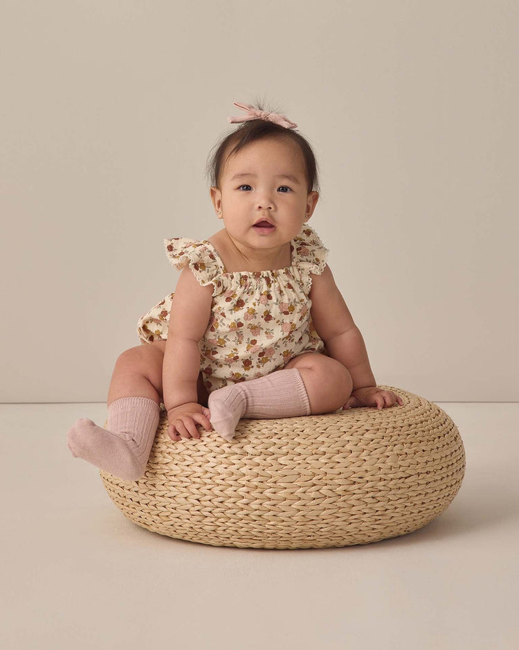 quincy mae sock set in blush + poppy baby Little