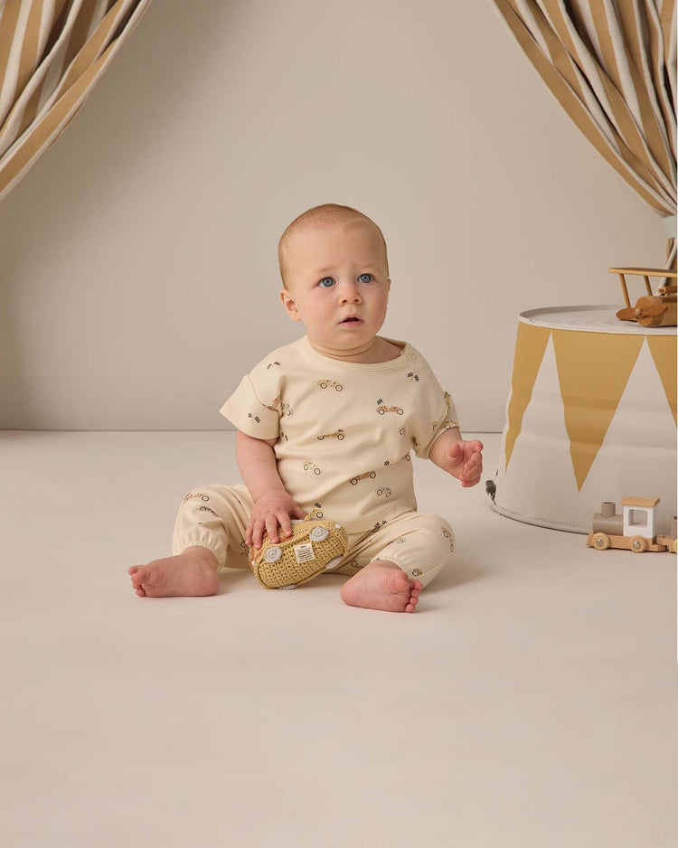 quincy mae jersey tee + pant set in race car baby Little