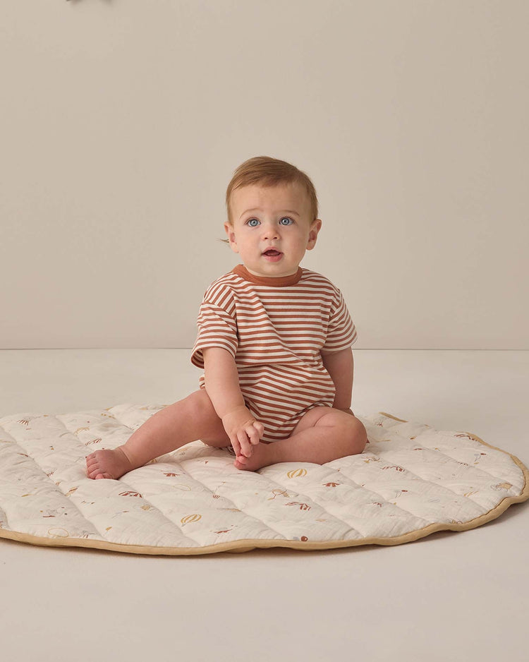 quincy mae relaxed bubble romper in poppy stripe baby Little