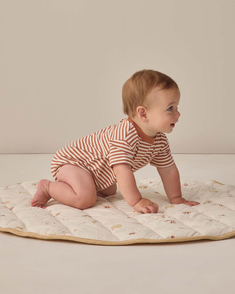 quincy mae relaxed bubble romper in poppy stripe baby Little