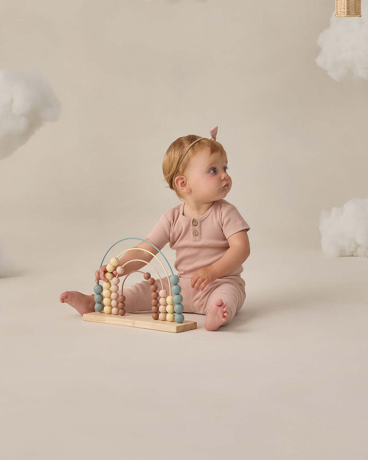 quincy mae ribbed legging in blush baby Little