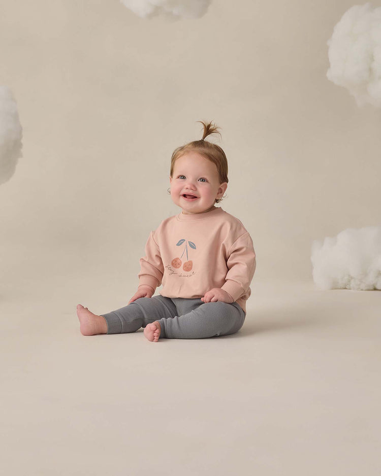 quincy mae relaxed sweatshirt in cherry baby Little