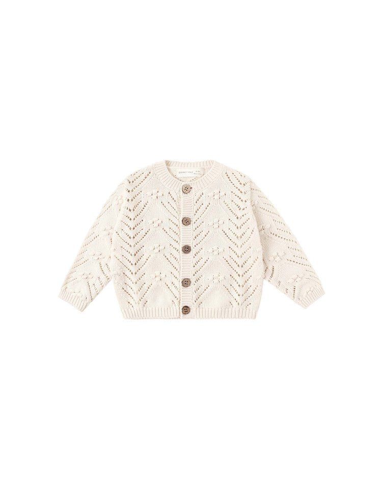 quincy mae knit cardigan in natural baby Little