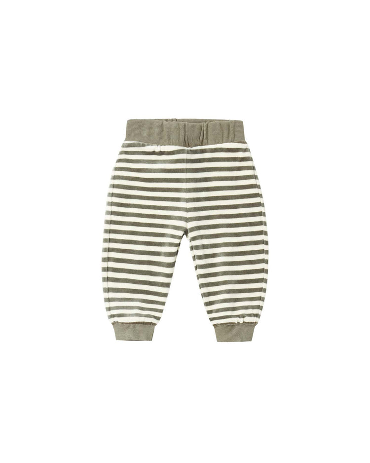 velour relaxed sweatpant in spruce stripe