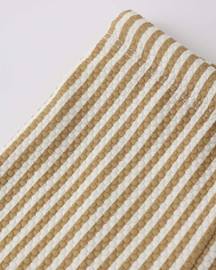 quincy mae finn rashguard + short set in honey stripe small baby Little
