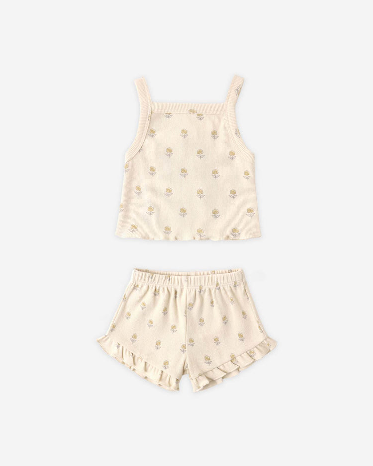 quincy mae evie tank + shortie set in buttercup baby Little