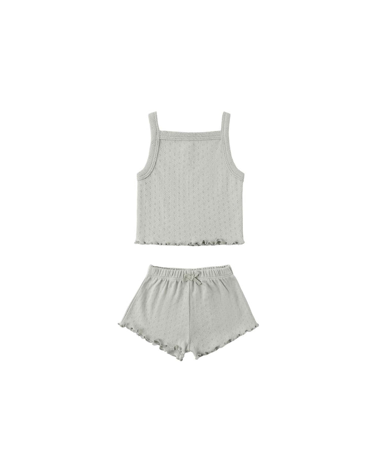 quincy mae pointelle tank + shortie set in sage baby Little