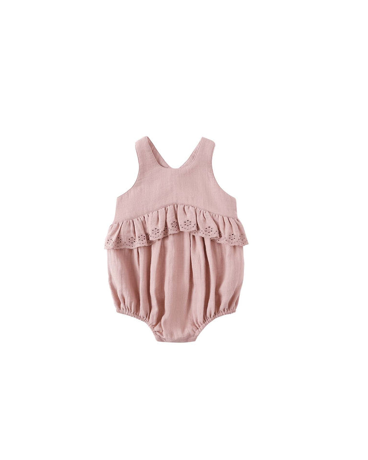 quincy mae penny romper in mauve baby Little