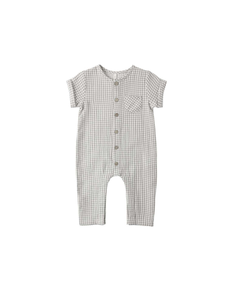 quincy mae charlie jumpsuit in sage gingham baby Little
