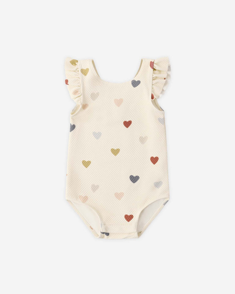 quincy mae scoop back one - piece swimsuit in confetti hearts baby Little