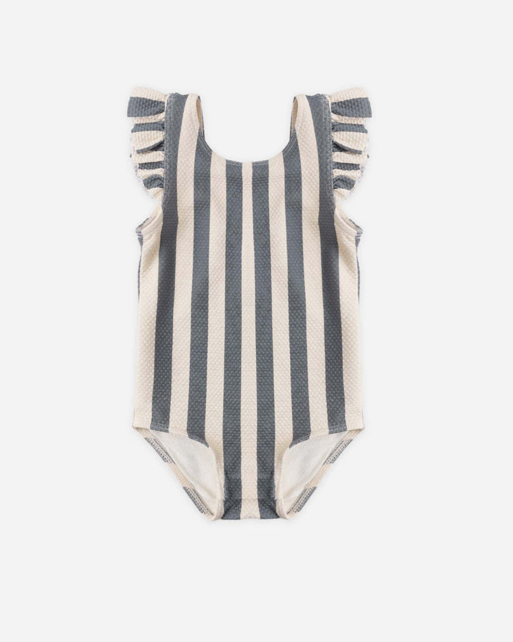 quincy mae scoop back one - piece swimsuit in retro ocean stripe baby Little