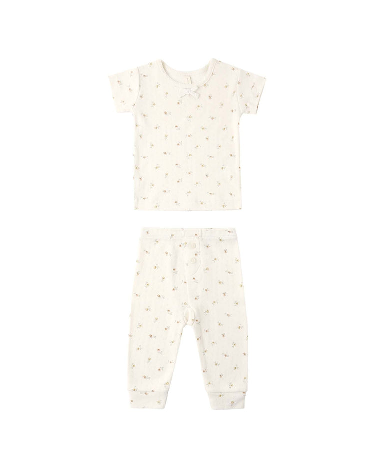 quincy mae pointelle tee + legging in petit fleur baby Little