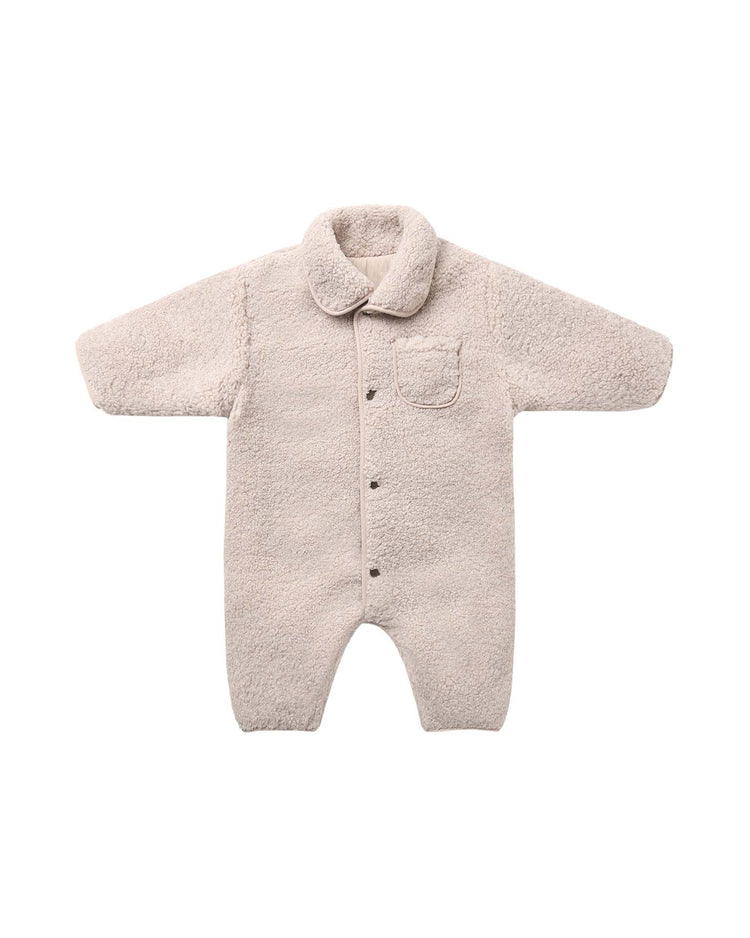 shearling jumpsuit in rose water