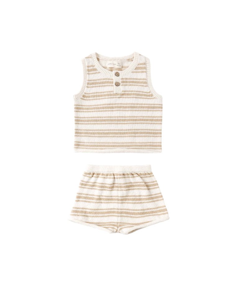 quincy mae taylor knit set in butterscotch stripe baby Little