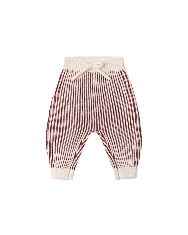 quincy mae chunky knit pant in cherry stripe baby Little
