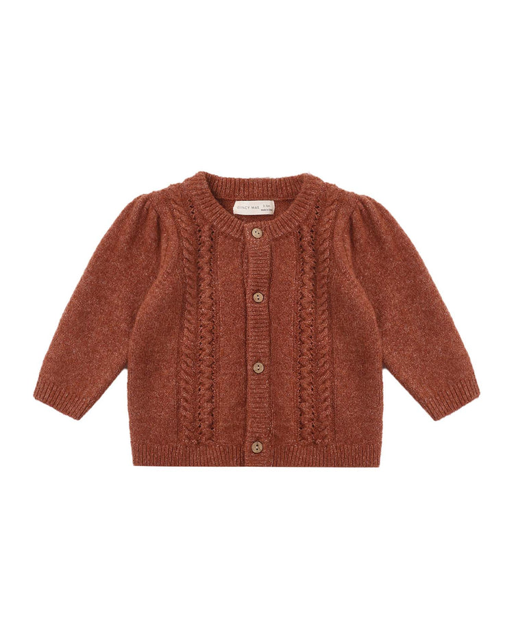 holly cardigan in redwood
