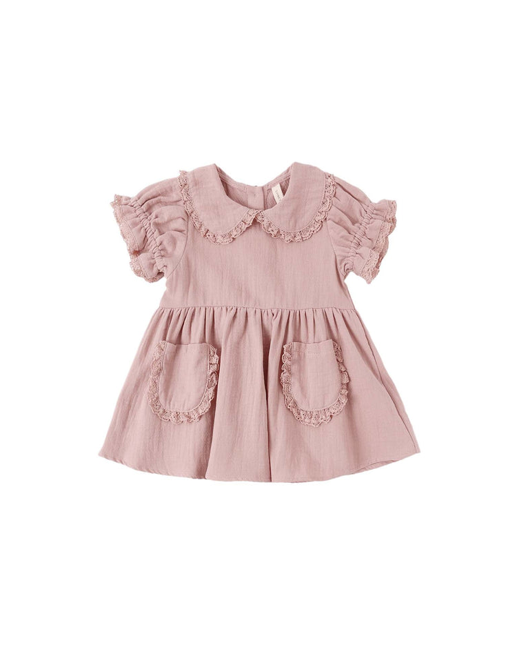 quincy mae marisol dress in mauve baby Little