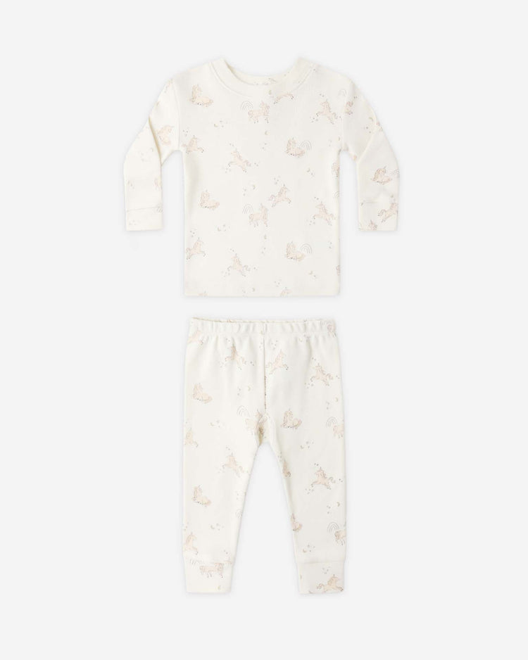 quincy mae jersey pajama set in unicorns baby Little