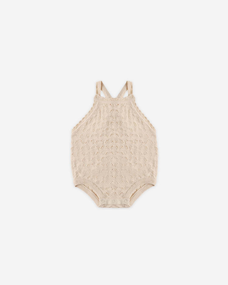 quincy mae annie knit romper in ecru baby Little