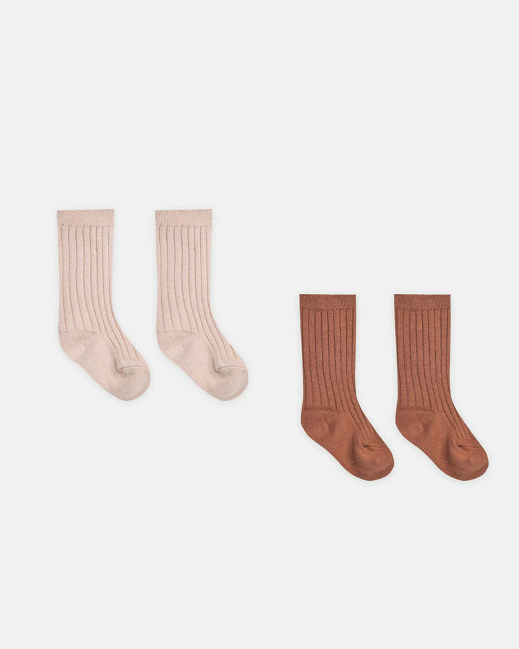 quincy mae sock set in blush + poppy baby Little