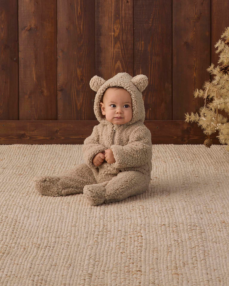 bear jumpsuit in latte