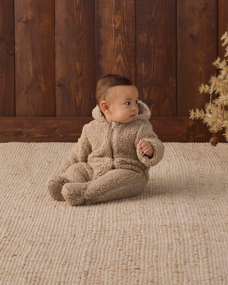 bear jumpsuit in latte