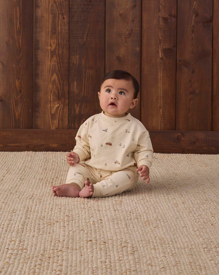 pocketed woven jumpsuit in rocking horse