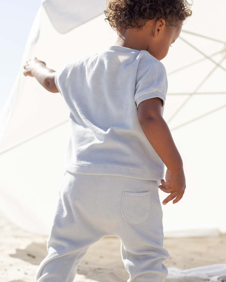 quincy mae terry tee + pant set in sky baby Little