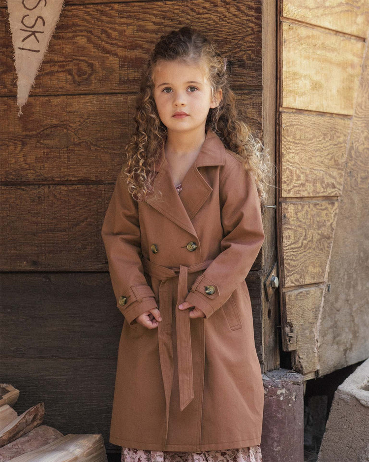 trench coat in clay
