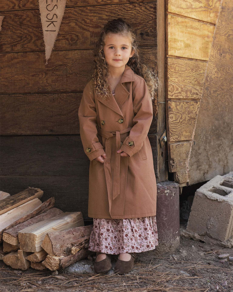 trench coat in clay