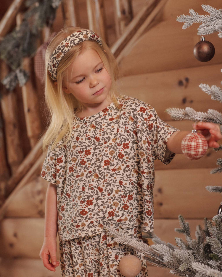 padded headband in holiday floral