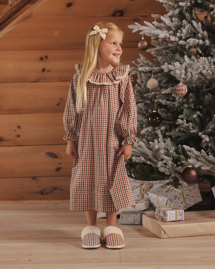 rylee + cru girl's nightgown in holiday gingham kids Little