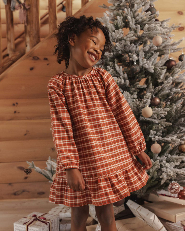 rylee + cru holly nightgown in ruby plaid kids Little