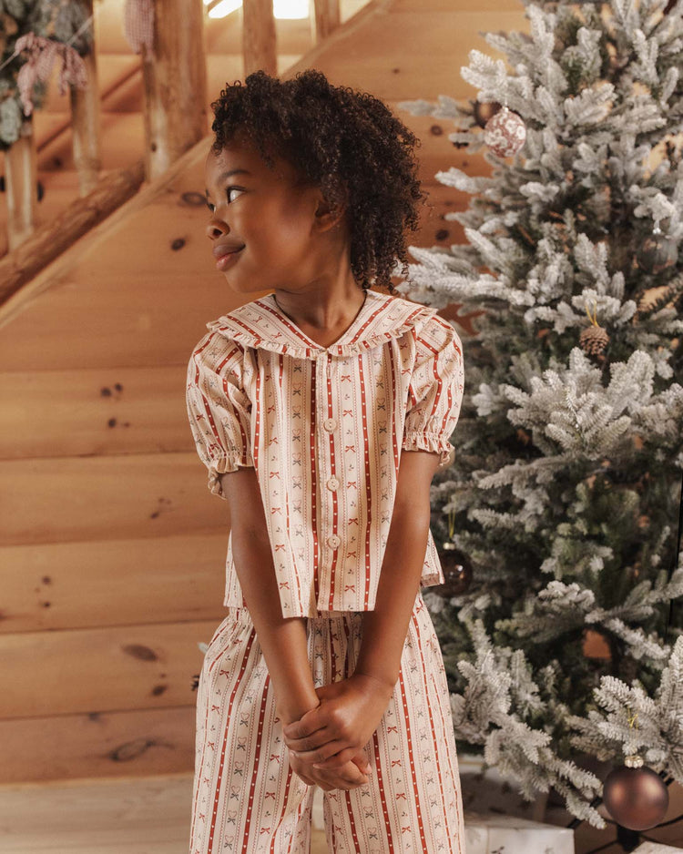 rylee + cru ruffle pajamas in candy cane lane kids Little