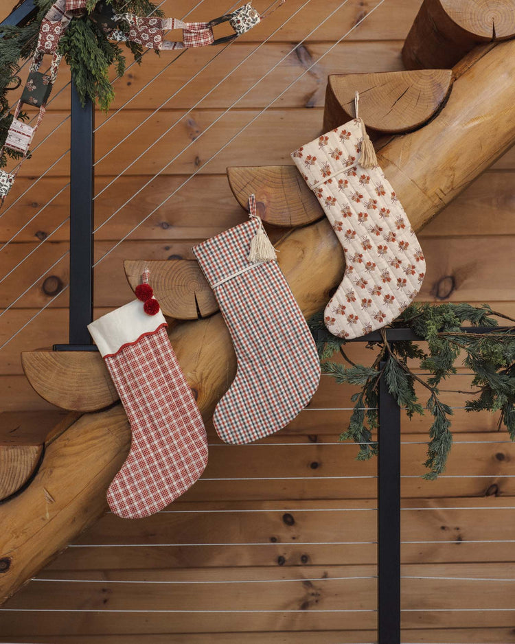 rylee + cru noel stocking in ruby plaid home Little