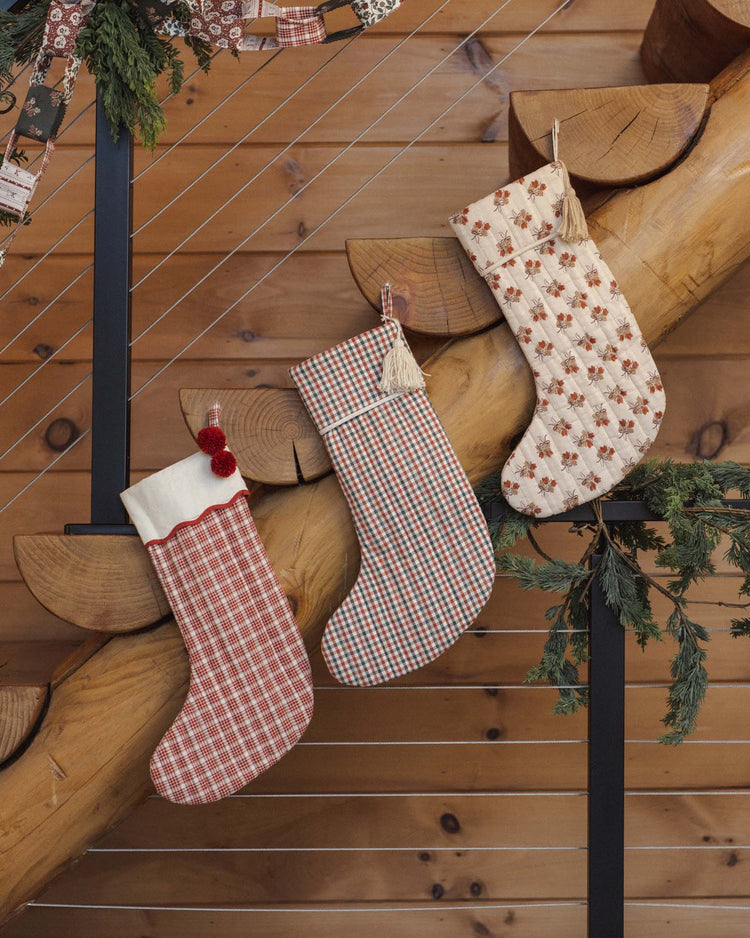 rylee + cru christmas stocking in holiday gingham home Little
