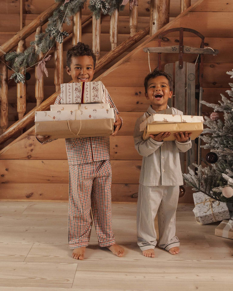 rylee + cru long sleeve pajamas in holiday gingham kids Little