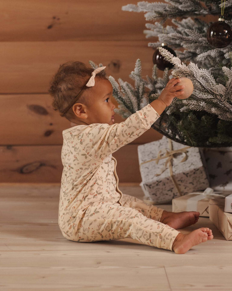 rylee + cru organic long john pajamas in holly fleur baby Little