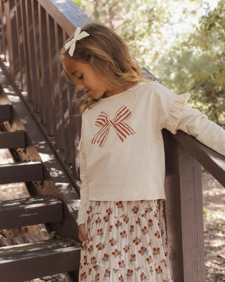 rylee + cru ruffle long sleeve tee in bow kids Little
