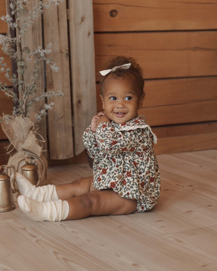 rylee + cru fern romper in holiday floral baby Little