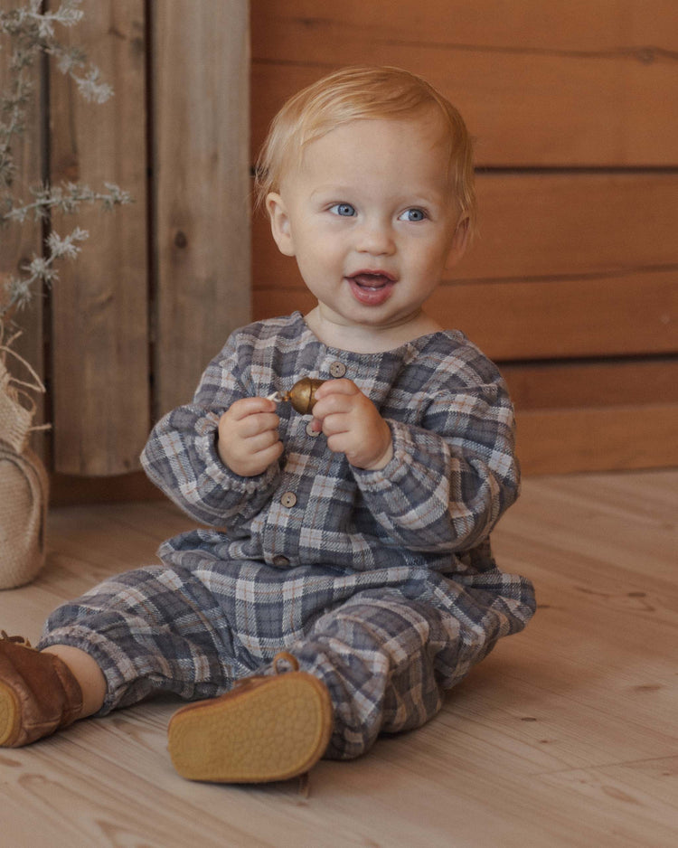 rylee + cru relaxed woven jumpsuit in winter plaid baby Little