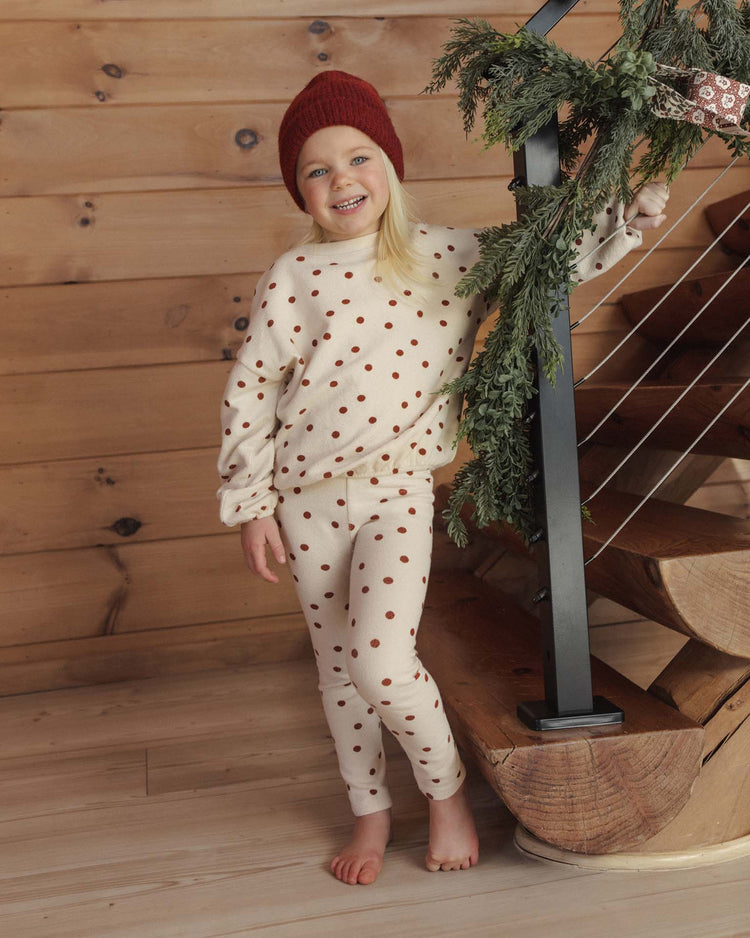 rylee + cru spongey knit set in ruby dots kids Little
