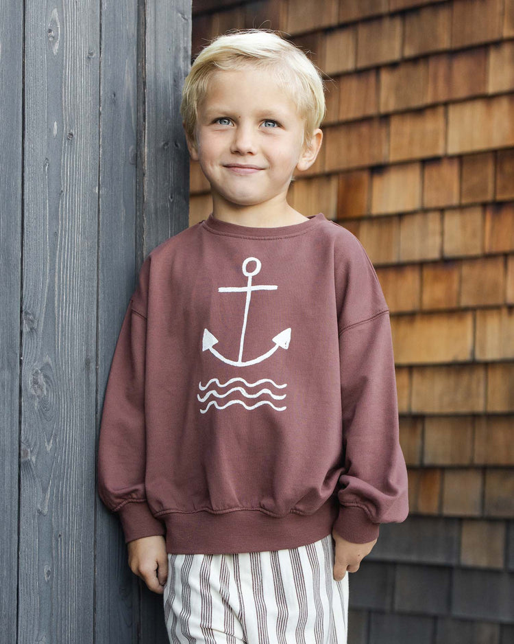 rylee + cru relaxed sweatshirt in anchor kids Little