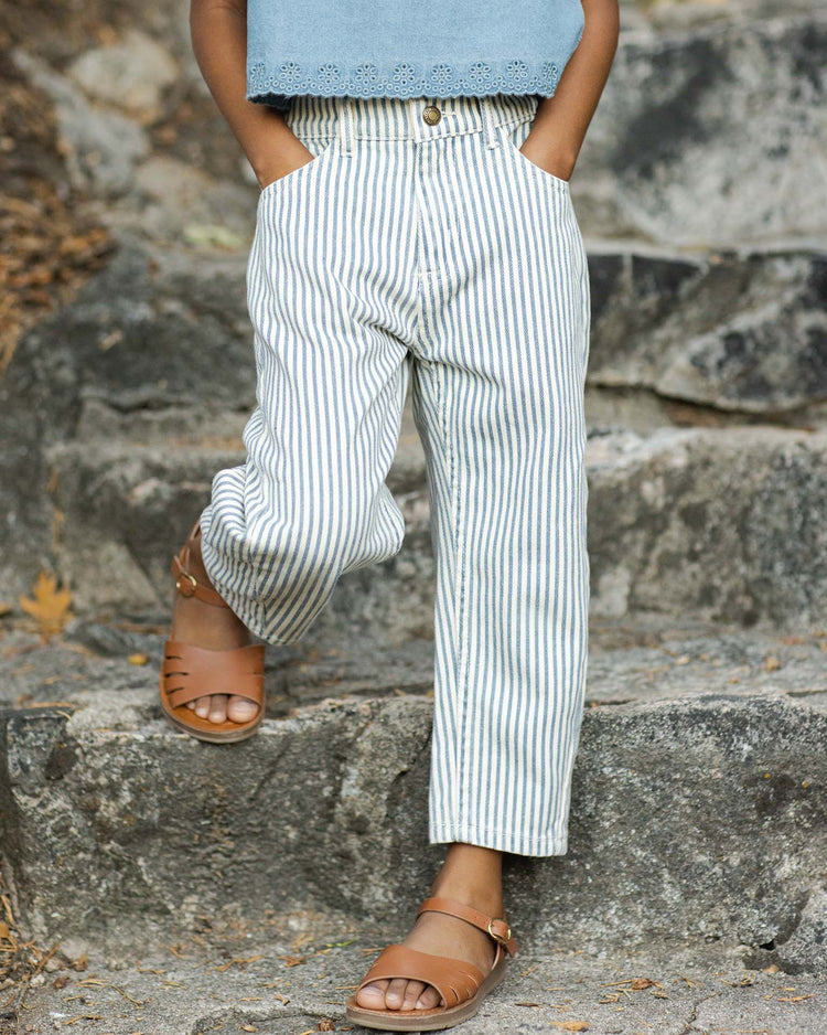 rylee + cru baggy pant in railroad stripe kids Little